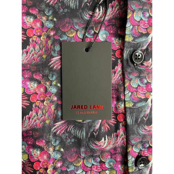 3-62 JARED LANG NWT Men's Dress Shirt Peacocks Multicolor M - Picture 14 of 16